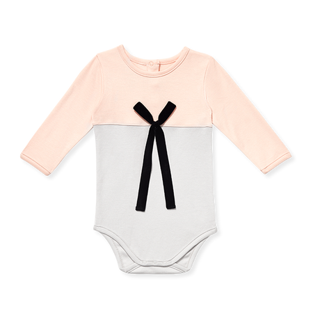 Baby Long-Sleeve Onesie With Bow