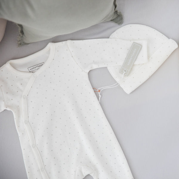 Organic Footed Playsuit With Mitten Cuffs sasha + lucca