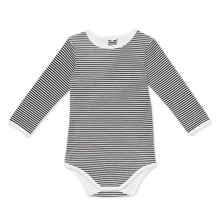 Baby Long-Sleeve Onesie In Stripes
